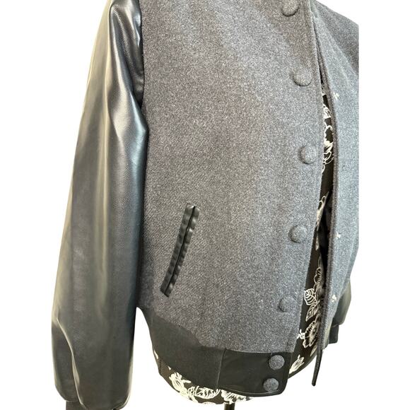 Seven for All Mankind Black and Gray Bomber Jacket Size M - Picture 2 of 9